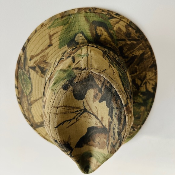 Real Tree Camo Print Army Structured Fedora Brim Hat Size Large - Picture 3 of 6